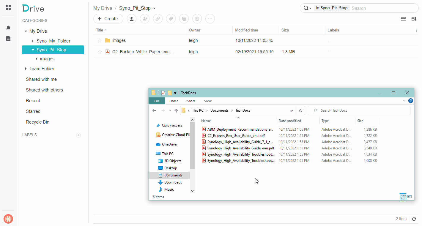 Serveur NAS Synology hébergé dans un datacenter